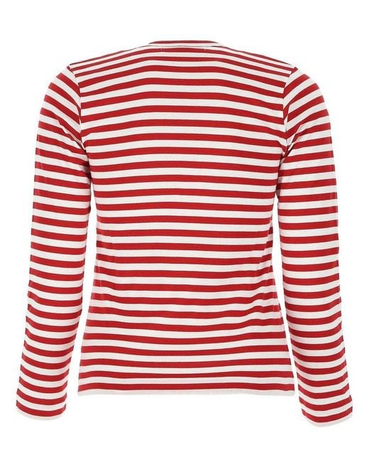 COMME DES GARÇONS PLAY Red Striped Long-sleeved T-shirt