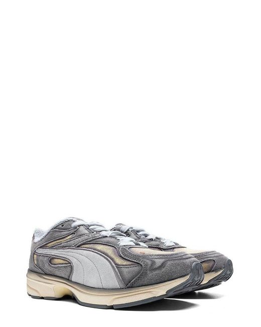 PUMA Gray Extos Overdye Lace-Up Sneakers for men