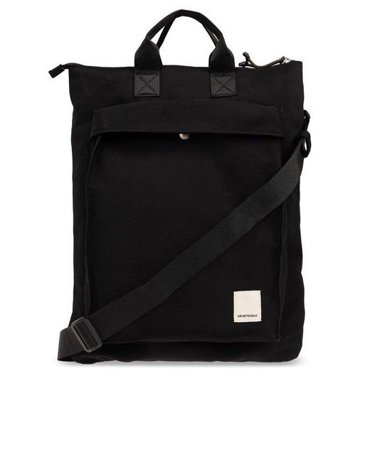 Emporio Armani Black 'sustainable' Collection Shoulder Bag, for men