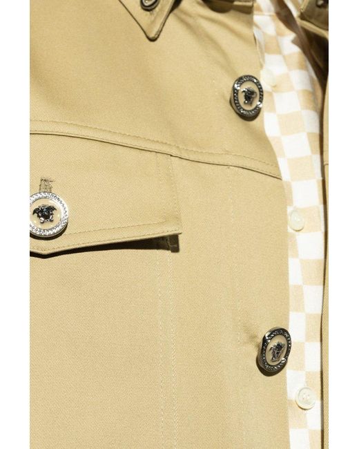 Versace Yellow Shirt With Pockets, for men