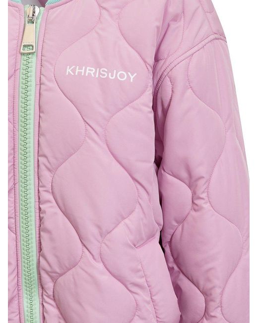 Khrisjoy Pink Oversize Bomber Jacket
