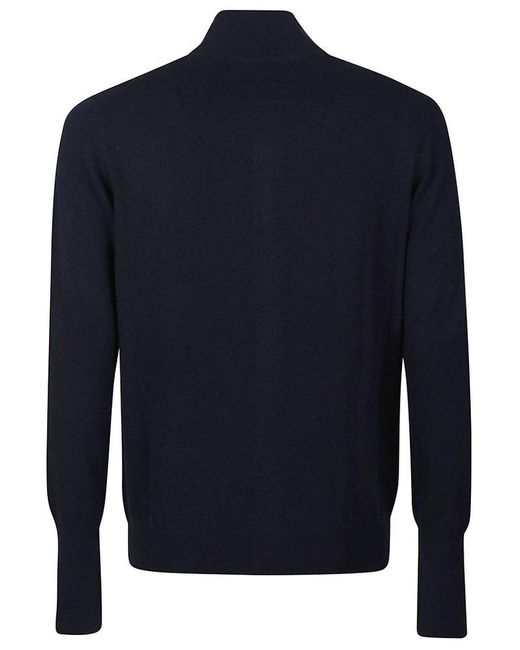 Ballantyne Blue Zip-Up Knit Cardigan for men