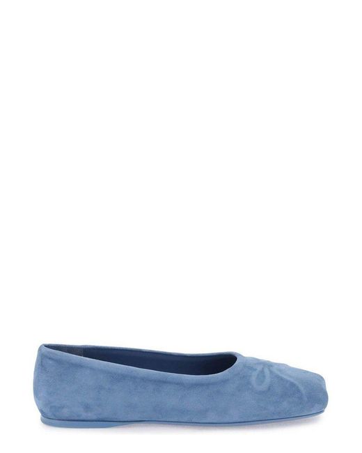 Marni Blue Little Bow Slip-on Flat Shoes