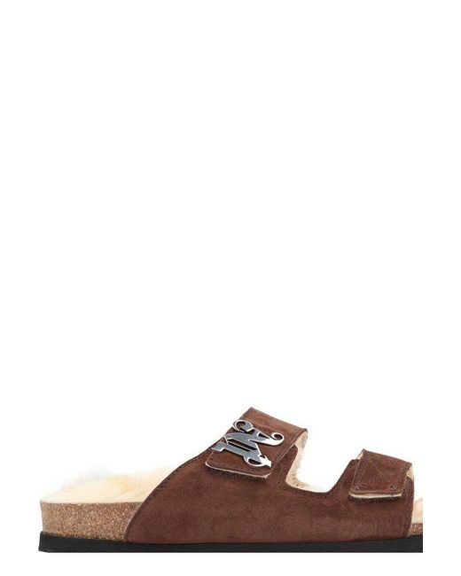 Palm Angels Brown Suede Sandals for men