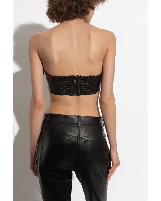 The Mannei Black Strapless Corset Top