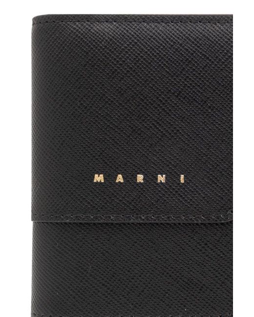 Marni Black Card Holder With Logo,