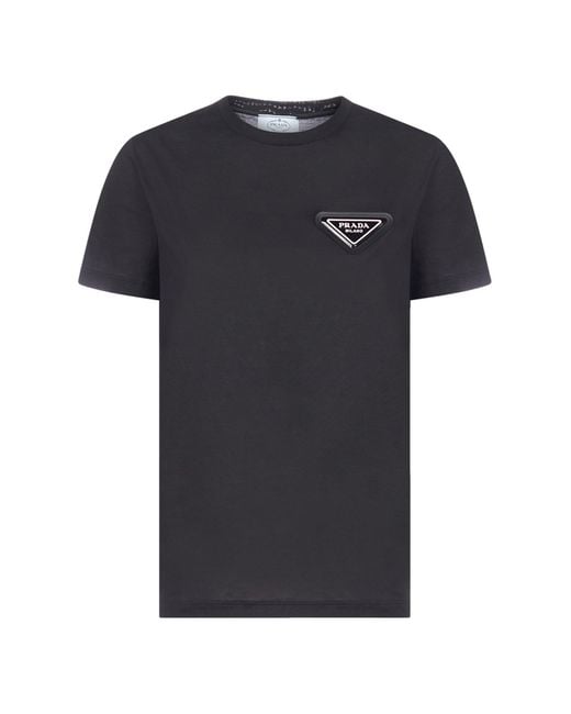 Prada Black Logo Patch T-shirt