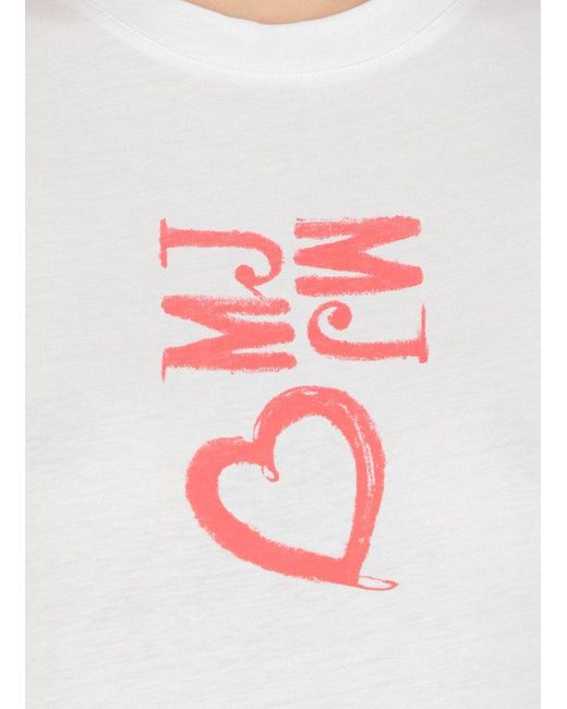 Moschino White Logo Printed Crewneck T-shirt