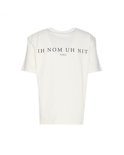Ih Nom Uh Nit White Future Mask Printed Crewneck T-shirt for men