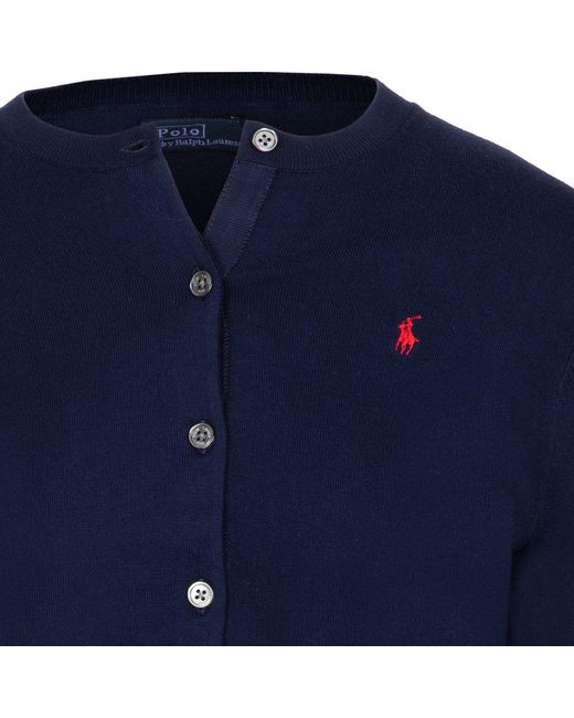 Polo Ralph Lauren Blue Pony Embroidered Knitted Cardigan