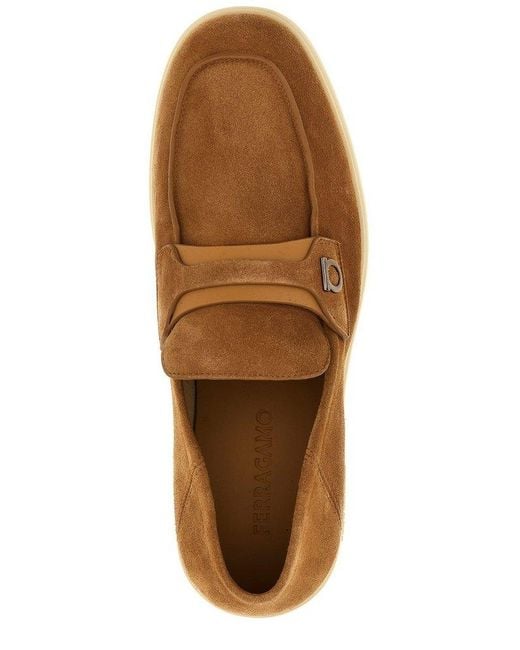 Ferragamo Brown 'Gancini' Loafers for men