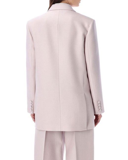 Valentino Pink Double-breasted Long-sleeved Blazer