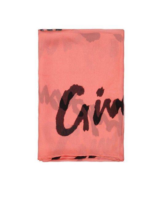 Givenchy Pink Logo Printed Scarf
