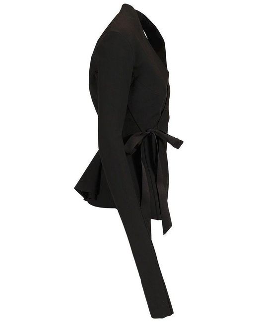 Rick Owens Black Hollywood Tie-Fastened Jacket