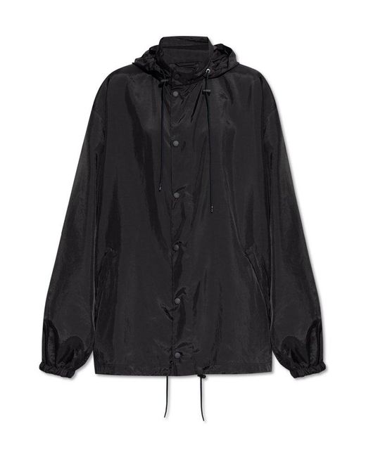 Balenciaga Black Hooded Oversized Jacket