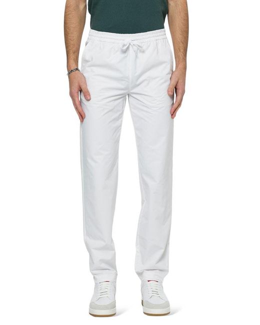 Moschino Blue Logo Embroidered Drawstring Trousers for men