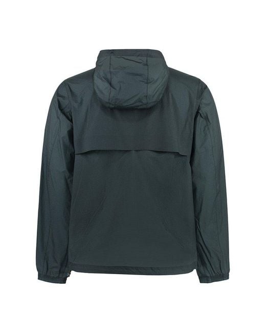 K-Way Green Cleon Logo Patch Hooded Jacket for men