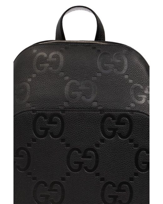Gucci Black Monogrammed Backpack for men