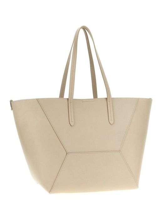 Brunello Cucinelli Natural Leather Shopping Bag Tote Bag