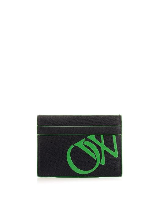 Off-White c/o Virgil Abloh Green Logo Printed Cardholder for men
