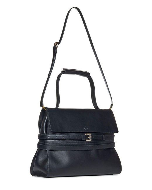 Moschino Black Medium Tie Me Foldover Shoulder Bag