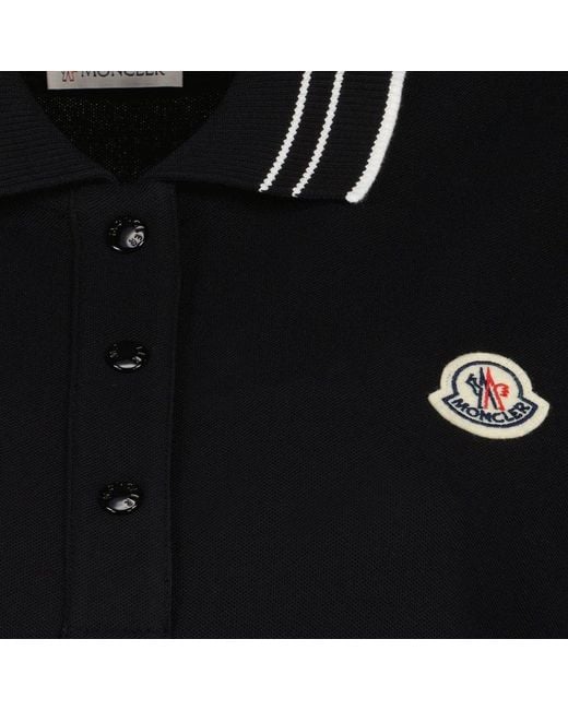 Moncler Black Logo Patch Short-sleeved Polo Shirt
