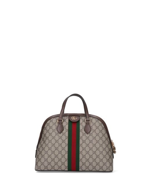 Gucci Brown Ophidia GG Medium Top Handle Bag