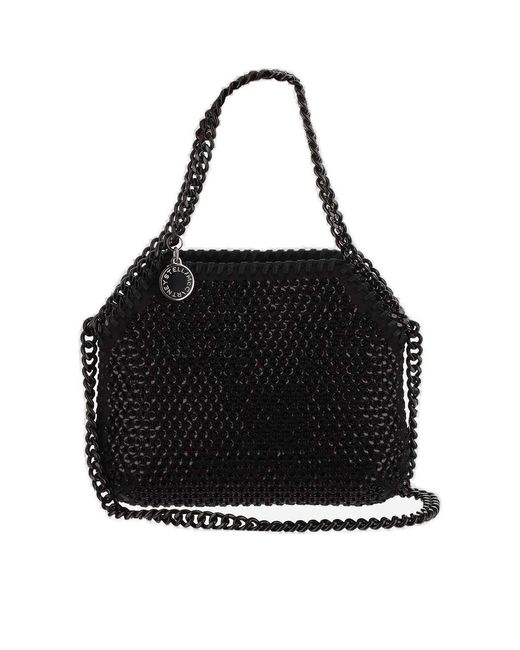 Stella McCartney Black Falabella Chain-linked Embellished Mini Tote Bag