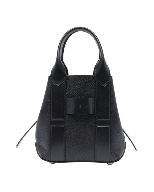 Hogan Black Script Small Shopping Bag