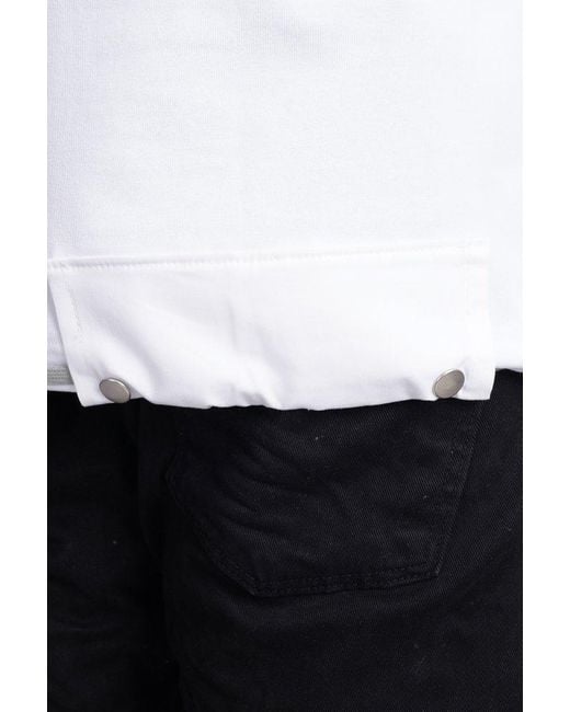 State of Order White Drawstring Crewneck T-Shirt for men