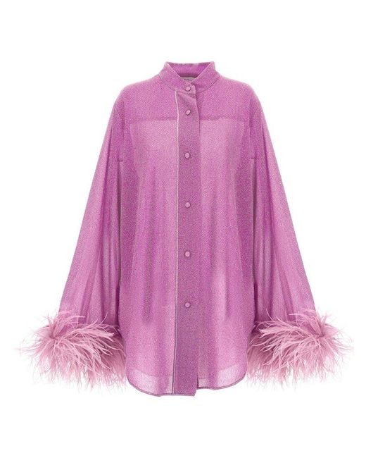 Oseree Pink 'Lumiere Plumage' Shirt