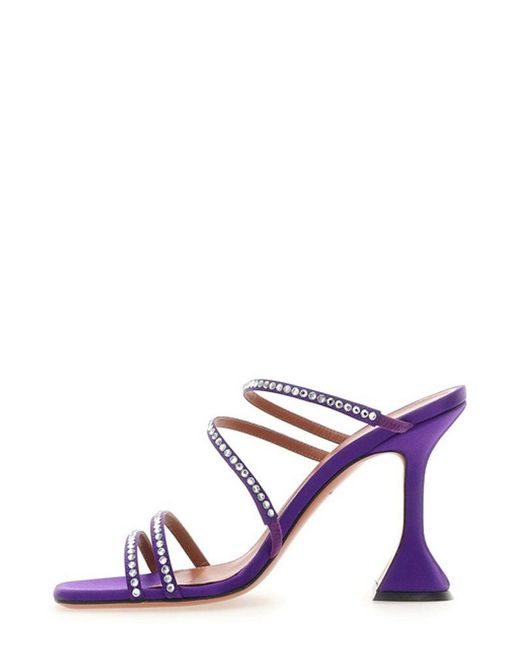 AMINA MUADDI Purple Embellished Strapped Sandals