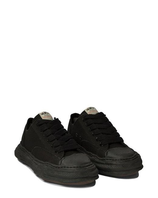 Maison Mihara Yasuhiro Black Round-Toe Lace-Up Sneakers for men