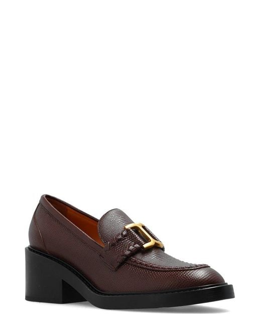 Chloé Brown 'marcie' Heeled Loafers,