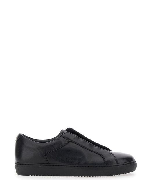 Doucal's Black No-Lace Sneakers for men
