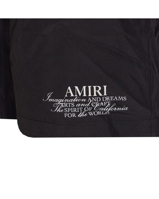 Amiri Blue Logo Printed Drawstring Shorts for men
