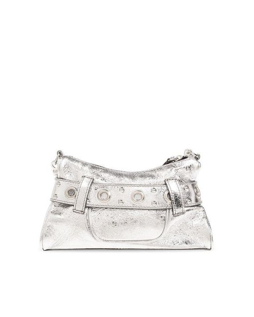 DSquared² White Gothic Logo-plaque Zipped Clutch Bag