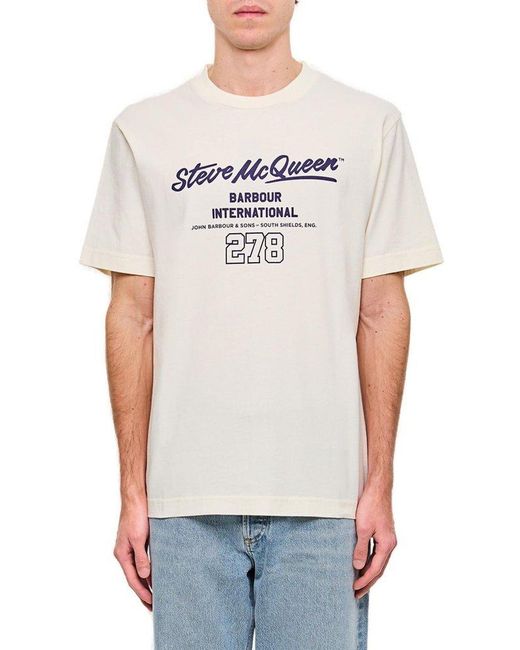 Barbour Gray Colman Steve Mcqueen Graphic T-Shirt for men
