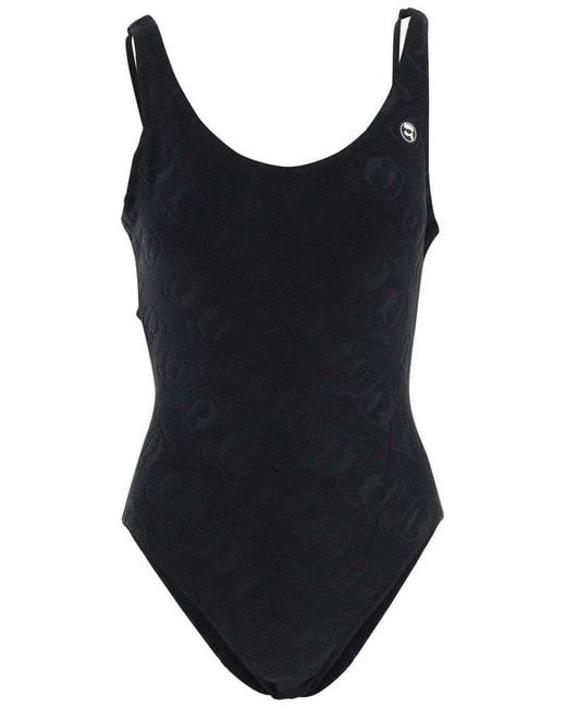 Karl Lagerfeld Black One Piece Swimsuit With Logo