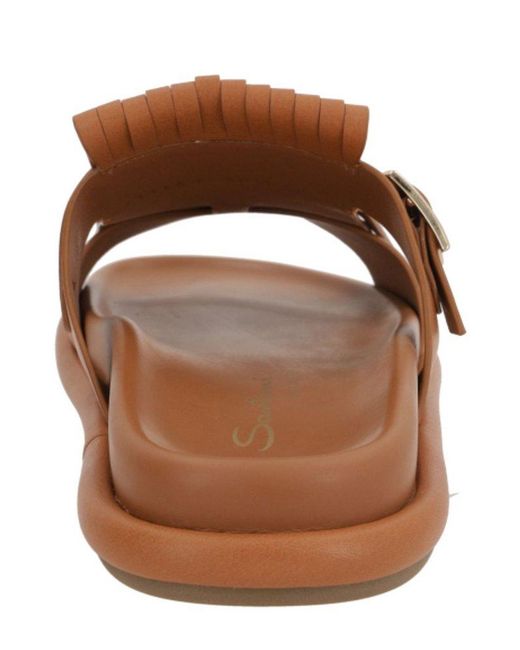 Santoni Brown Fringed Slip-On Sandals