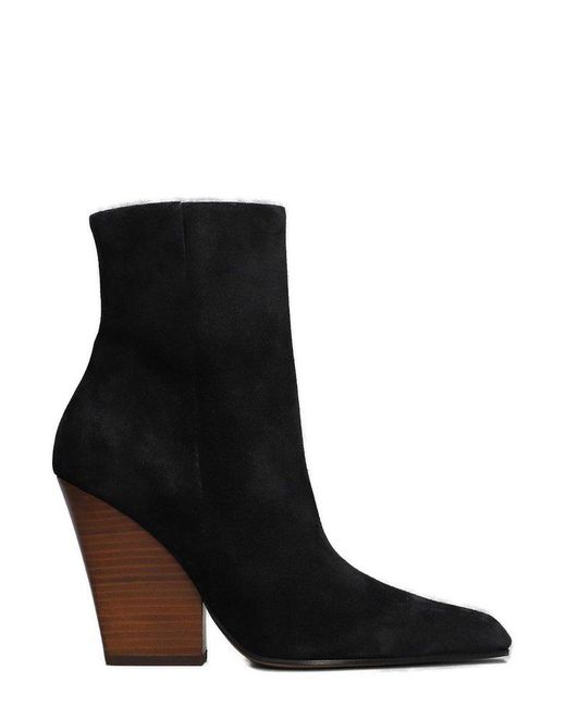 Paris Texas Black Pointed Toe Ankle Boots