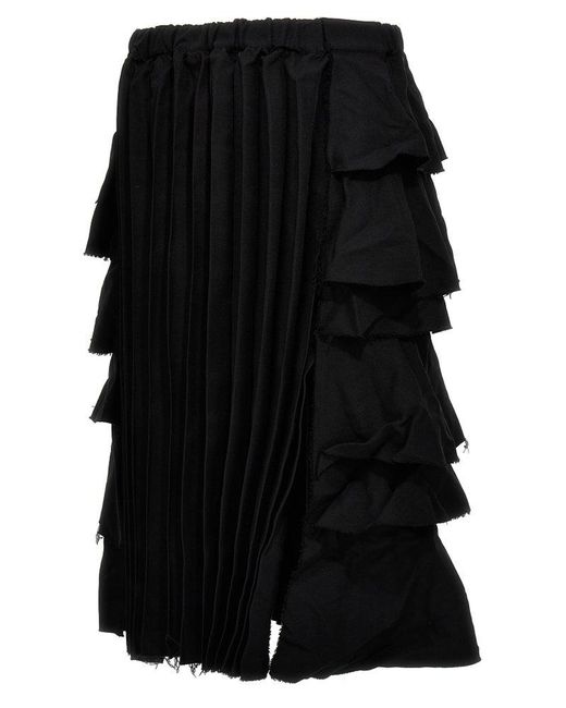 COMME DES GARÇON BLACK Black Flounced Pleated Skirt