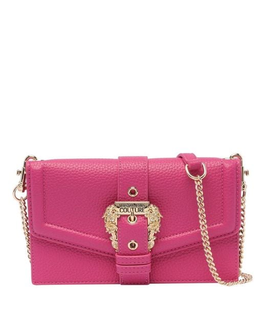 Versace Pink Logo-buckle Faux-leather Crossbody Bag