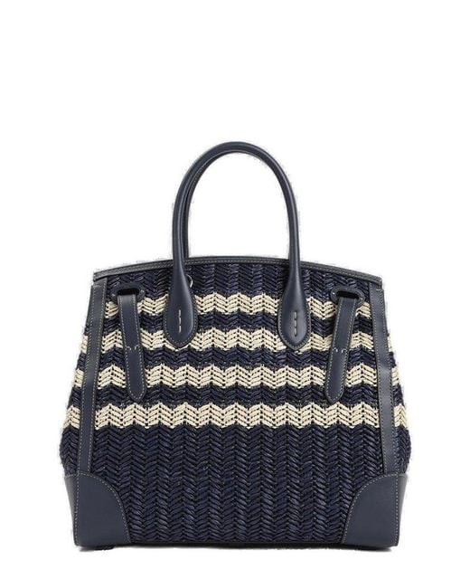 Ralph Lauren Blue Collection Soft Ricky 33 Herringbone Bag