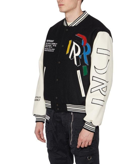 Represent Black Initial Padded Bomber Jacket for men