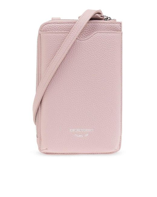 Emporio Armani Pink Strapped Phone Holder,