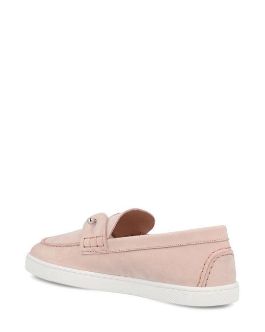Christian Louboutin Pink Chambeliboat Leather Loafers