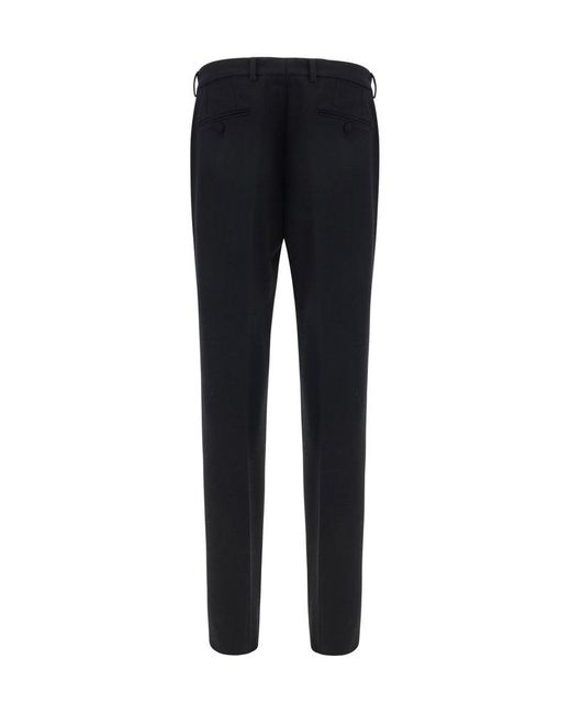 Dolce & Gabbana Black Pleat Straight-leg Trousers for men