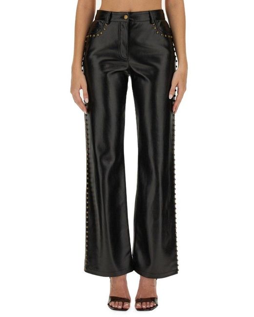 Moschino Black Jeans Stud-detailed Wide-leg Trousers