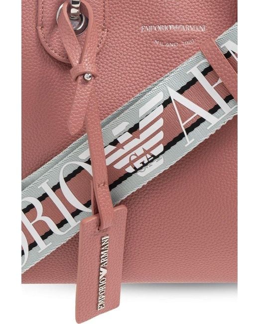 Emporio Armani Pink Shopper Bag With Logo,